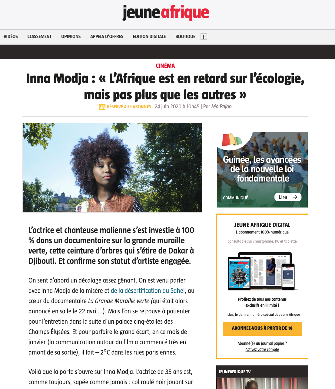 Jeune Afrique Newspaper June 2020